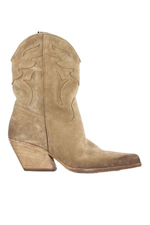 Beige Suede Texan Boot ELENA IACHI | E2016VELOURAVENA